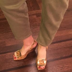 Roger Vivier Snakeskin Buckle Wedges